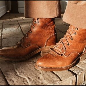 Vintage leather roper boots